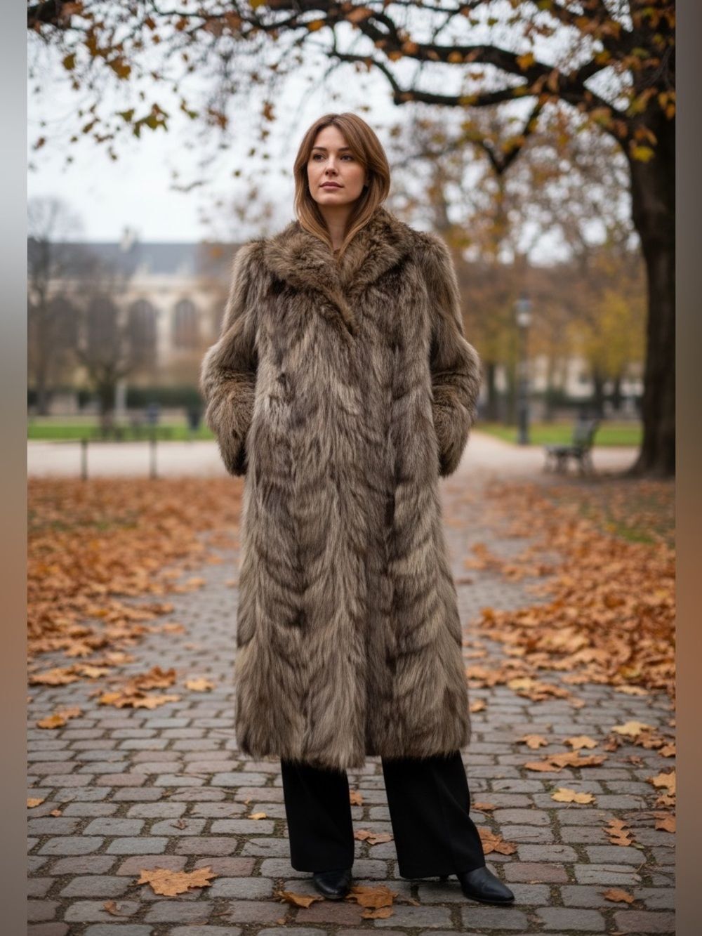 Harpers Furs Vintage 1980’s Real Fox Fur Long Coat Jacket Brown M